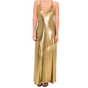 Gold Lamé  American Apparel Maxi Dress